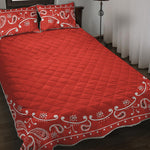 Orange Paisley Bandana Print Quilt Bed Set