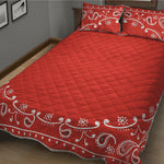 Orange Paisley Bandana Print Quilt Bed Set