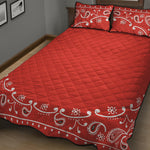 Orange Paisley Bandana Print Quilt Bed Set