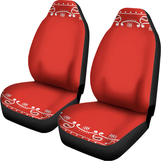 Orange Paisley Bandana Print Universal Fit Car Seat Covers