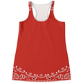 Orange Paisley Bandana Print Women's Racerback Tank Top
