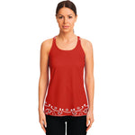 Orange Paisley Bandana Print Women's Racerback Tank Top