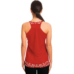 Orange Paisley Bandana Print Women's Racerback Tank Top