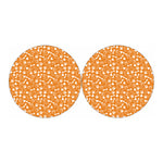 Orange Paw And Bone Pattern Print Car Coasters