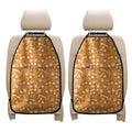 Orange Paw And Bone Pattern Print Car Seat Organizers