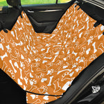 Orange Paw And Bone Pattern Print Pet Car Back Seat Cover