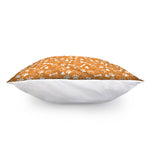 Orange Paw And Bone Pattern Print Pillow Cover