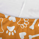 Orange Paw And Bone Pattern Print Sofa Cover