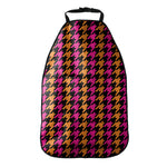 Orange Pink And Black Houndstooth Print Car Seat Organizers