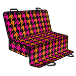 Orange Pink And Black Houndstooth Print Pet Car Back Seat Cover