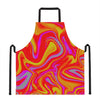 Orange Psychedelic Liquid Trippy Print Apron