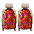 Orange Psychedelic Liquid Trippy Print Car Seat Organizers