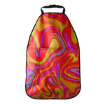 Orange Psychedelic Liquid Trippy Print Car Seat Organizers