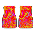Orange Psychedelic Liquid Trippy Print Front Car Floor Mats