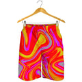 Orange Psychedelic Liquid Trippy Print Men's Shorts