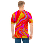 Orange Psychedelic Liquid Trippy Print Men's T-Shirt