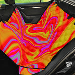 Orange Psychedelic Liquid Trippy Print Pet Car Back Seat Cover