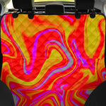 Orange Psychedelic Liquid Trippy Print Pet Car Back Seat Cover