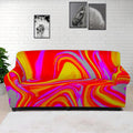 Orange Psychedelic Liquid Trippy Print Sofa Cover