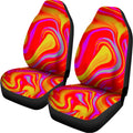 Orange Psychedelic Liquid Trippy Print Universal Fit Car Seat Covers