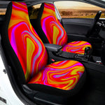 Orange Psychedelic Liquid Trippy Print Universal Fit Car Seat Covers