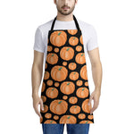 Orange Pumpkin Pattern Print Apron