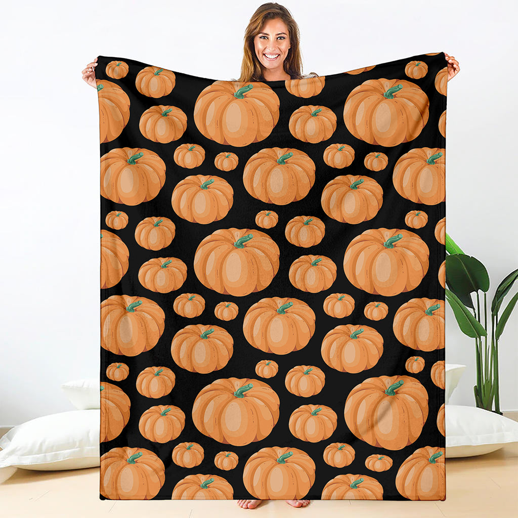 Orange Pumpkin Pattern Print Blanket