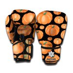 Orange Pumpkin Pattern Print Boxing Gloves