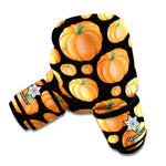 Orange Pumpkin Pattern Print Boxing Gloves