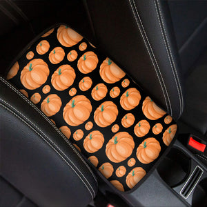 Orange Pumpkin Pattern Print Car Center Console Cover