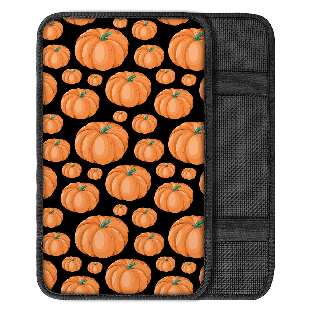 Orange Pumpkin Pattern Print Car Center Console Cover