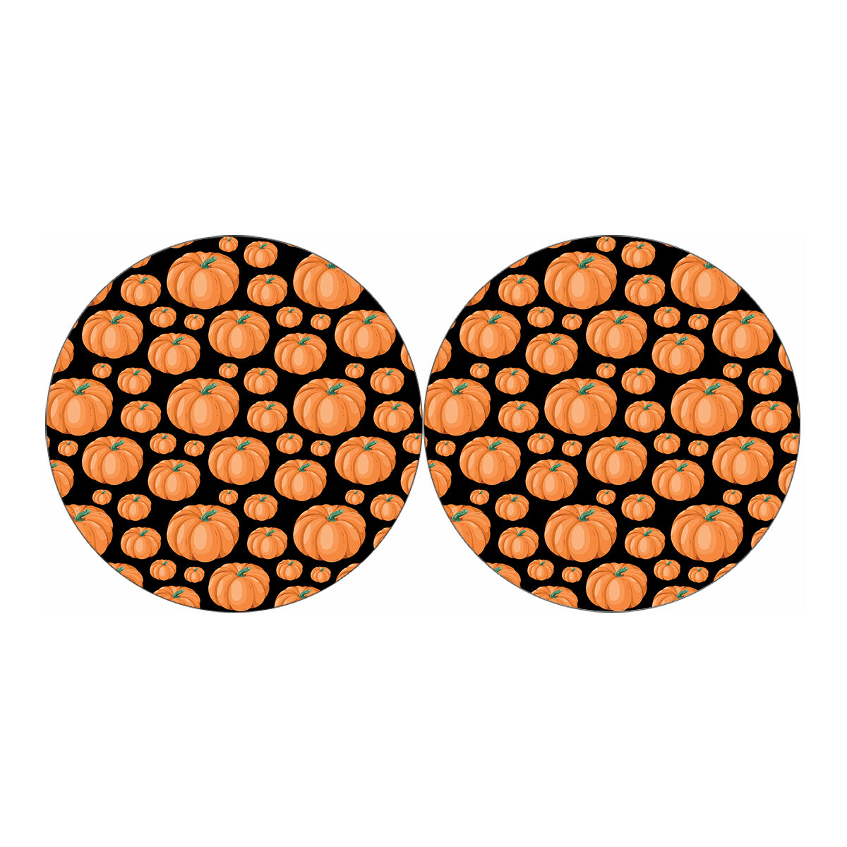 Orange Pumpkin Pattern Print Car Coasters