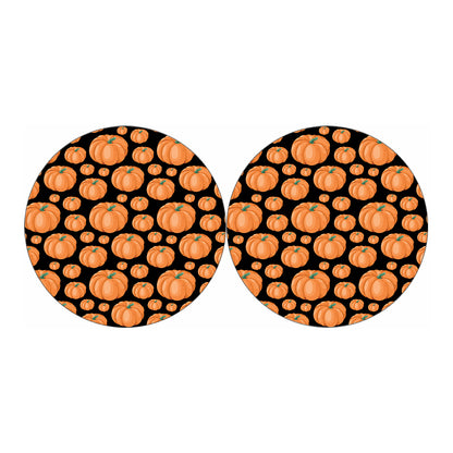 Orange Pumpkin Pattern Print Car Coasters