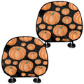 Orange Pumpkin Pattern Print Car Headrest Covers