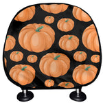 Orange Pumpkin Pattern Print Car Headrest Covers