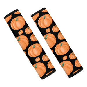 Orange Pumpkin Pattern Print Car Seat Belt Covers