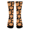 Orange Pumpkin Pattern Print Crew Socks