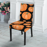 Orange Pumpkin Pattern Print Dining Chair Slipcover