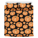 Orange Pumpkin Pattern Print Duvet Cover Bedding Set