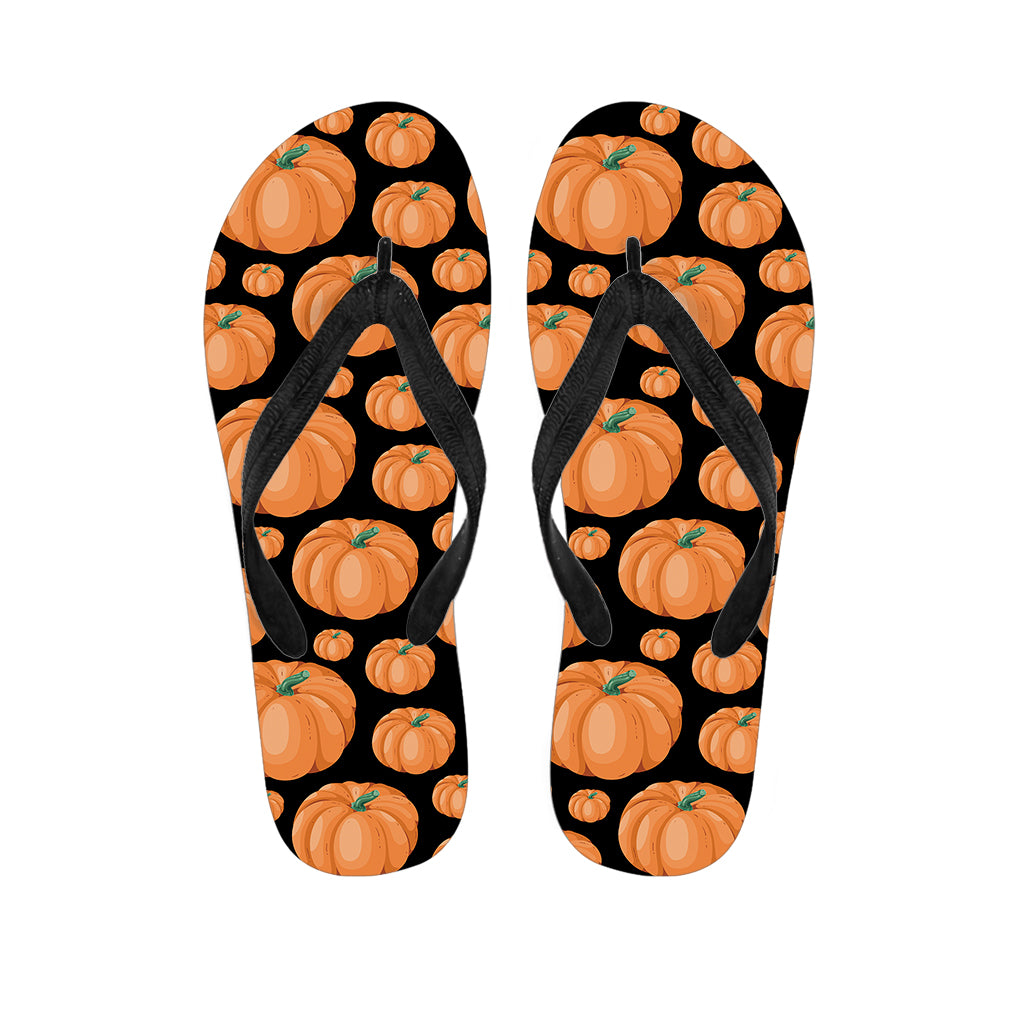 Orange Pumpkin Pattern Print Flip Flops