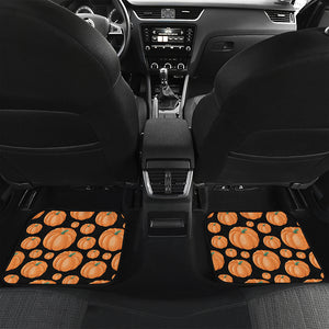 Orange Pumpkin Pattern Print Front and Back Car Floor Mats