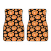 Orange Pumpkin Pattern Print Front Car Floor Mats