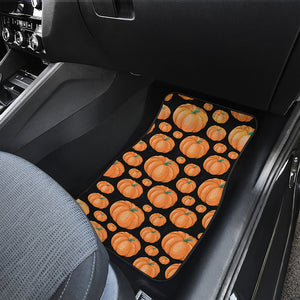 Orange Pumpkin Pattern Print Front Car Floor Mats