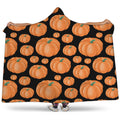 Orange Pumpkin Pattern Print Hooded Blanket