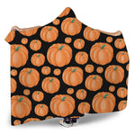 Orange Pumpkin Pattern Print Hooded Blanket