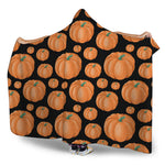 Orange Pumpkin Pattern Print Hooded Blanket