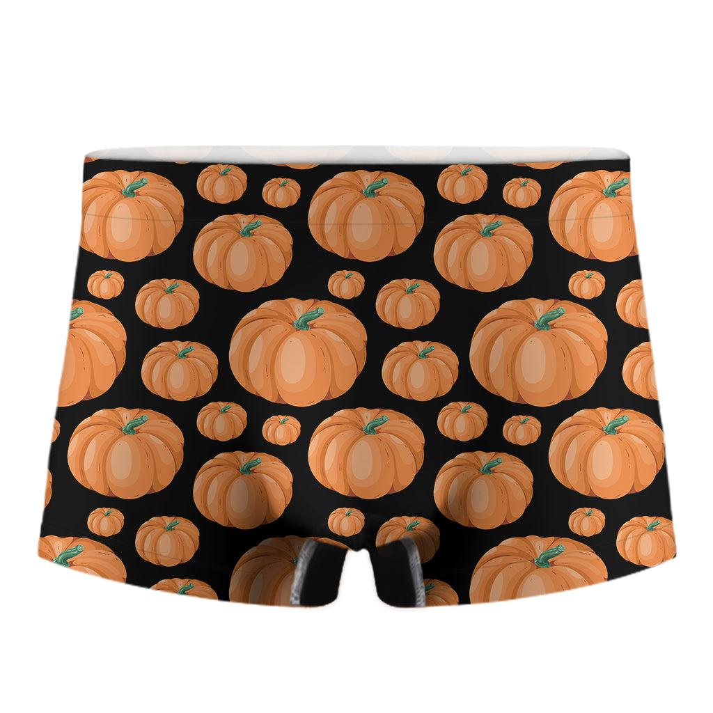 Orange Pumpkin Pattern Print Men's Boxer Briefs