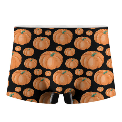 Orange Pumpkin Pattern Print Men's Boxer Briefs