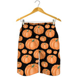 Orange Pumpkin Pattern Print Men's Shorts
