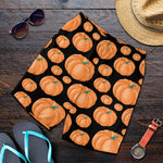 Orange Pumpkin Pattern Print Men's Shorts